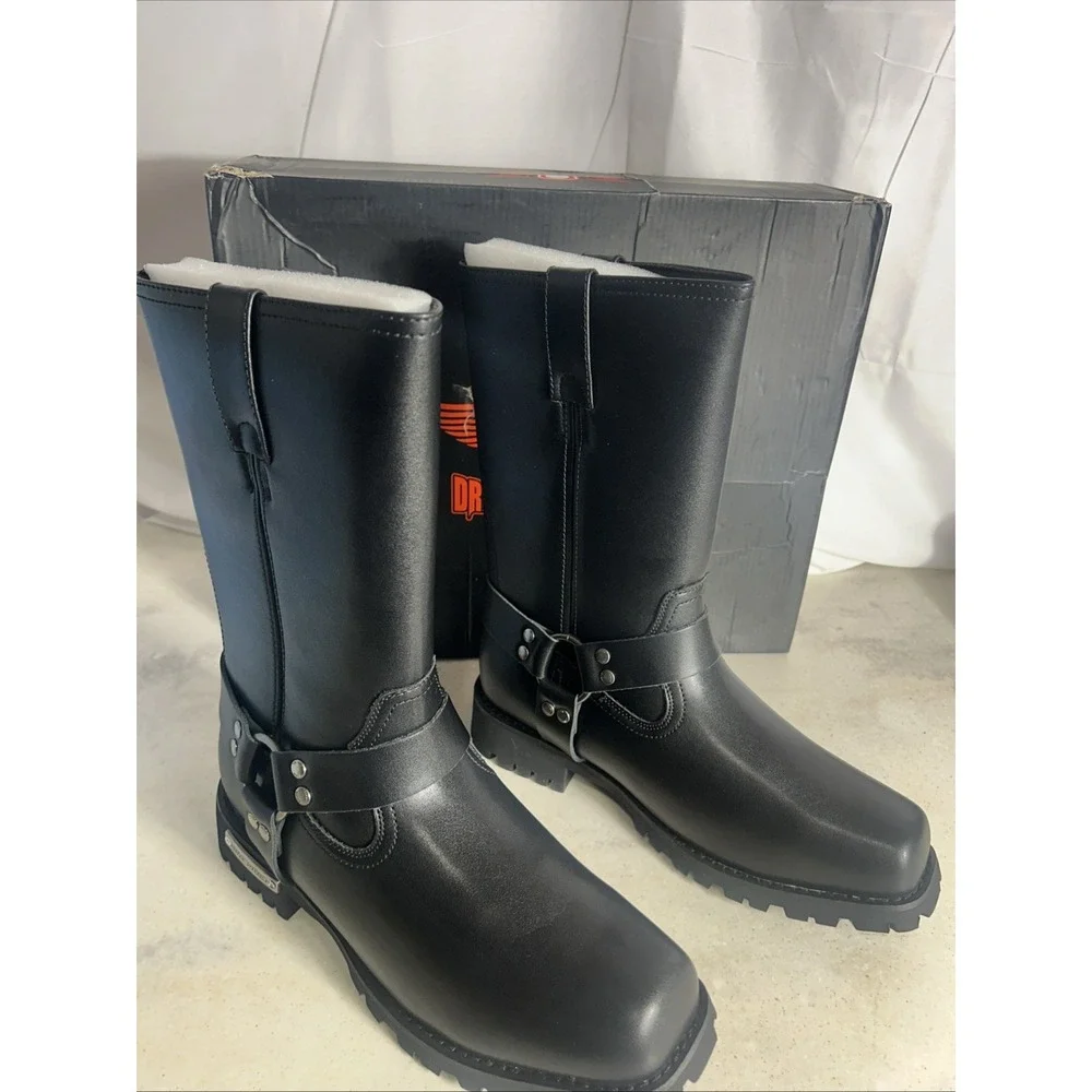 Dream Apparel Motorcycle Mens Black Boots Size  11